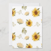 Invitation Rustique Tournesol aquarelle Anniversaire Invitati (Dos)