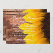 Invitation Rustique Tournesol Bridal Douche (Devant / Derrière)