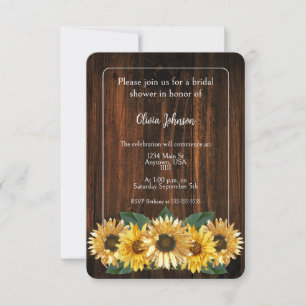 Invitation Rustique Tournesol Bridal Douche
