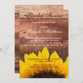 Invitation Rustique Tournesol Bridal Douche (Devant / Derrière)