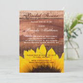 Invitation Rustique Tournesol Bridal Douche (Debout devant)