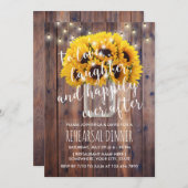 Invitation Rustique Tournesol Jar Grange Bois Répétition (Devant / Derrière)