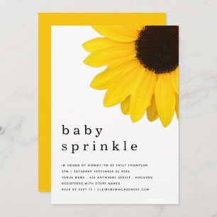 Invitation Rustique Tournesol Jaune Bébé Sprinkle Douche
