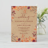 Invitation Rustique Tout en un automne dans l'amour QR Code M (Debout devant)