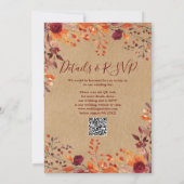 Invitation Rustique Tout en un automne dans l'amour QR Code M (Dos)
