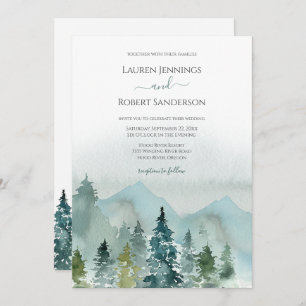 Invitation Rustique Tout en une montagne Destination Mariage