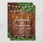 Invitation Rustique Tropical Bridal (Devant / Derrière)