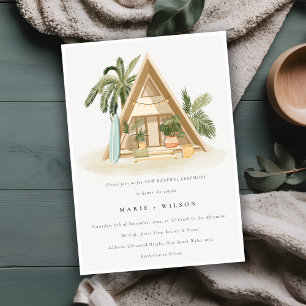 Invitation Rustique Tropical Palm Beach Shack Vow Renouvellem