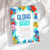 Invitation Rustique Tropical Palm Feuilles Baby shower Aloha