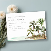 Invitation Rustique Tropical Palm Trees Beach Sand Vow Renouv