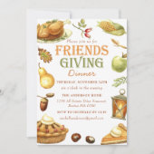 Invitation Rustique Turquie Friendsgiving Diner Aquarelle (Devant)