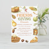 Invitation Rustique Turquie Friendsgiving Diner Aquarelle (Debout devant)