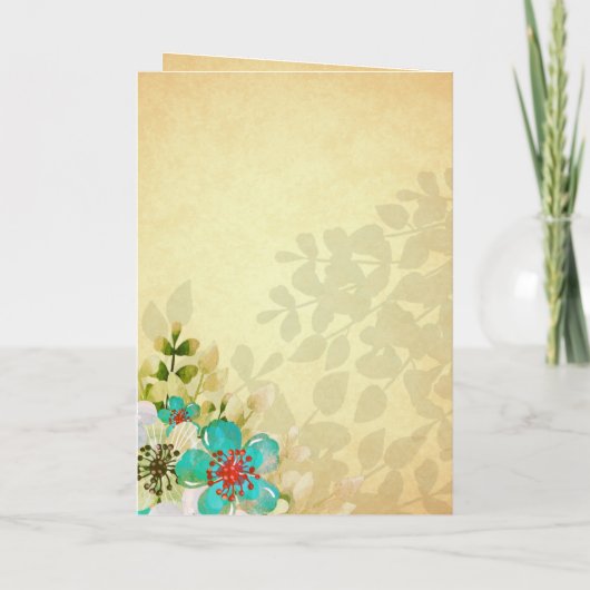 Invitation Rustique Turquoise Floral musulman musulman Mariag (Dos)