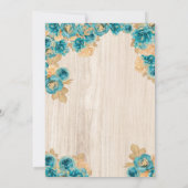 Invitation Rustique Turquoise or Rose & Elegant Gown Fête des (Dos)