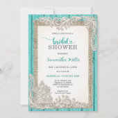 Invitation Rustique Turquoise pour une Baby Shower (Devant)