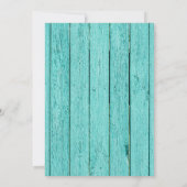 Invitation Rustique Turquoise pour une Baby Shower (Dos)