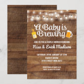 Invitation Rustique un bébé brasse l'invitation (Devant / Derrière)