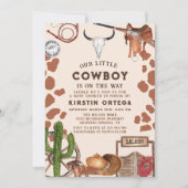 Invitation Rustique un petit cowboy baby shower occidental (Devant)