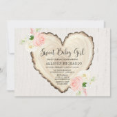 Invitation Rustique Valentines Jour rose floral fille baby sh (Devant)