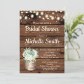 Invitation Rustique verdure Baril nuptiale de douche Invitati (Debout devant)