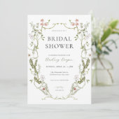 Invitation Rustique Verdure & Floral Douche nuptia (Debout devant)