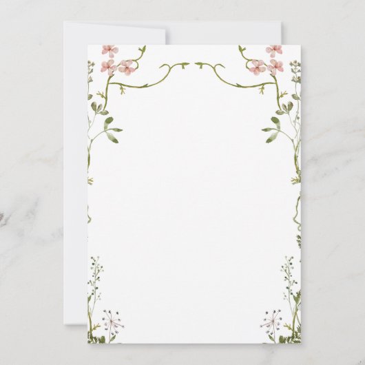 Invitation Rustique Verdure & Floral Douche nuptia (Dos)