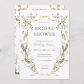 Invitation Rustique Verdure & Floral Douche nuptia (Devant / Derrière)