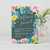 Invitation Rustique vert audacieux mariage photo floral été (Debout devant)