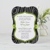 Invitation Rustique Vert Pays Mariage de grain de bois (Debout devant)