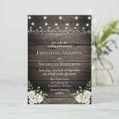 Invitation Rustique vieille grange Mariage en bois (Debout devant)