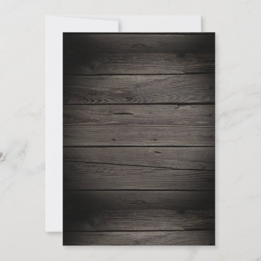 Invitation Rustique vieille grange Mariage en bois (Dos)