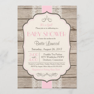Invitation rustique vintage, bébé ou nuptiale de