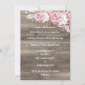 Invitation Rustique vintage bouquet rose Mariage (Devant)