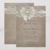Invitation Rustique Vintage Burlap & Lace Mariage (Devant / Derrière)