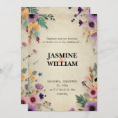 Invitation 🌼 Rustique Vintage Floral 💌 🌿 (Devant / Derrière)