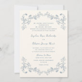 Invitation Rustique Vintage Floral Line Mariage d'art (Devant)