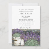 Invitation Rustique Vintage Lavender Wood Lights II Mariage (Devant)