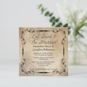 Invitation Rustique Vintage manger Boire être marié Mariage (Debout devant)