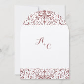 Invitation Rustique Vintage Marsala Mariage (Devant)