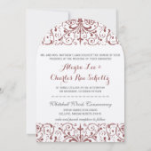 Invitation Rustique Vintage Marsala Mariage (Dos)