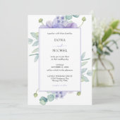 Invitation Rustique Violet été Wild Floral Mariage (Debout devant)
