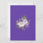 Invitation Rustique Violet Floral Douche nuptiale (Dos)
