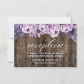Invitation Rustique Violet Floral Grange Réception de mariage (Devant)
