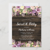Invitation Rustique Violet Floral Lights Sweet 16 (Devant)