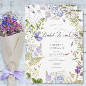 Invitation Rustique Violet Sage Fleur sauvage Blanc Bridal Br