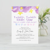 Invitation Rustique Violet Twinkle Little Star Genre Reveille (Debout devant)