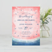 Invitation Rustique Watermelon Marine rose Élégant Mariage d' (Debout devant)