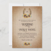 Invitation Rustique Western Horseshoe Mariage de tournesol (Devant)