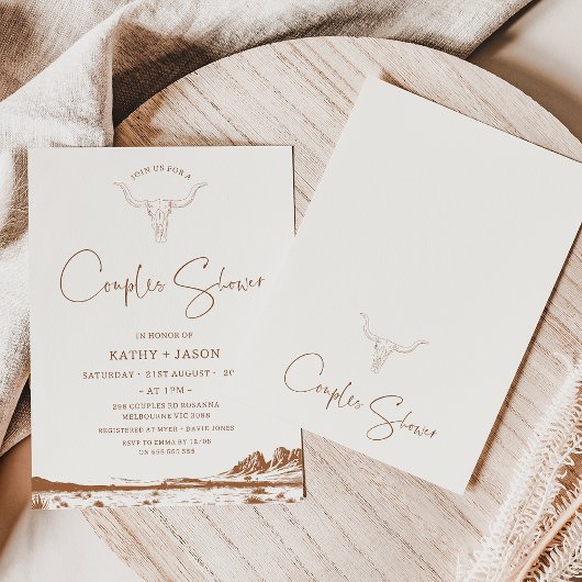 Invitation Rustique Western Pays Rodéo Couples Douche Bridal