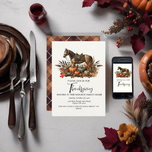 Invitation Rustique Western Pleasastique Horse Thanksgiving